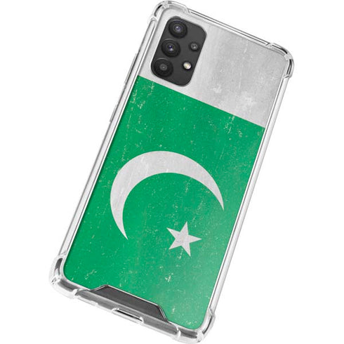 Pakistan Flag Distressed Galaxy A32 5G Clear Case